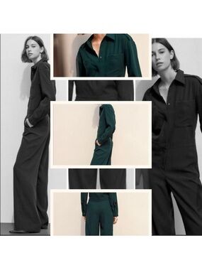 NWT Babaton 1-01 Perle Maxi Floor Length Jumpsuit Forest Dark Green Medium RARE